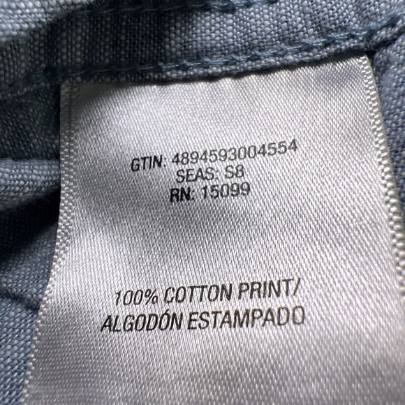 Outdoor Life Chambray Blue Deer Fish Print Button Up Shirt XXL Short Slv Cotton - Picture 7 of 8